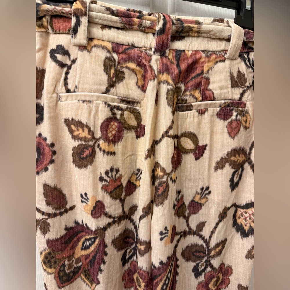 Sezane Neil velvet Trousers Size 38 Merveille Floral Pants - Picture 5 of 10